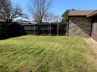 Backyard lawn leveled and prepped before new sod